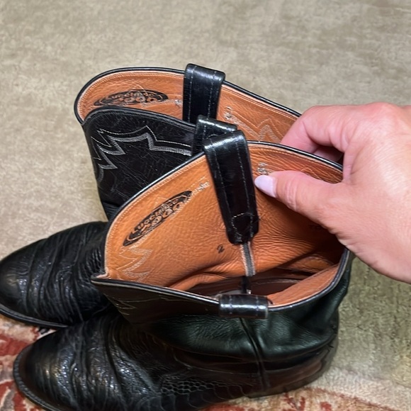 Luchesse black ostrich boots T005002 size 8.5 - Picture 6 of 11